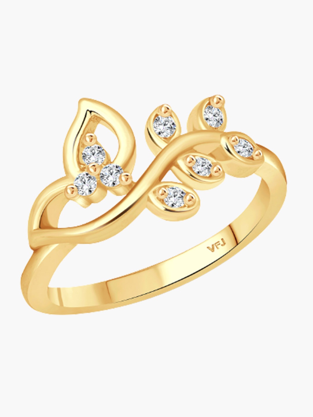 

Vighnaharta Gold-Plated CZ-Studded Finger Ring