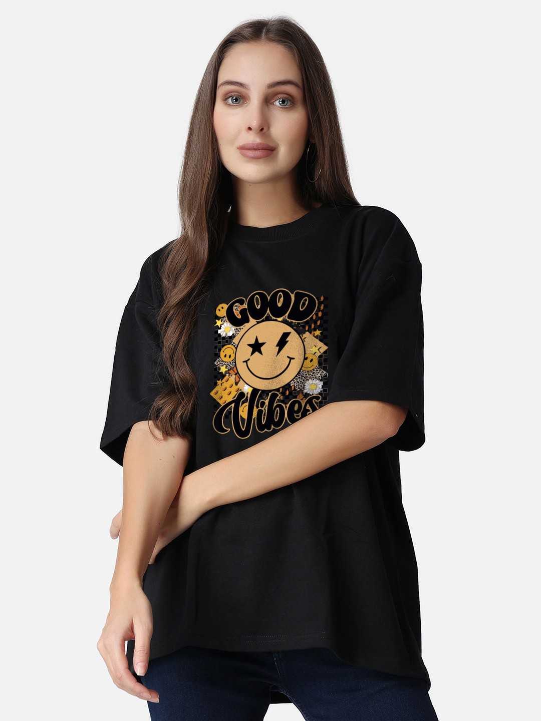 

The Label Bar Graphic Printed Loose Fit Cotton T-shirt, Black