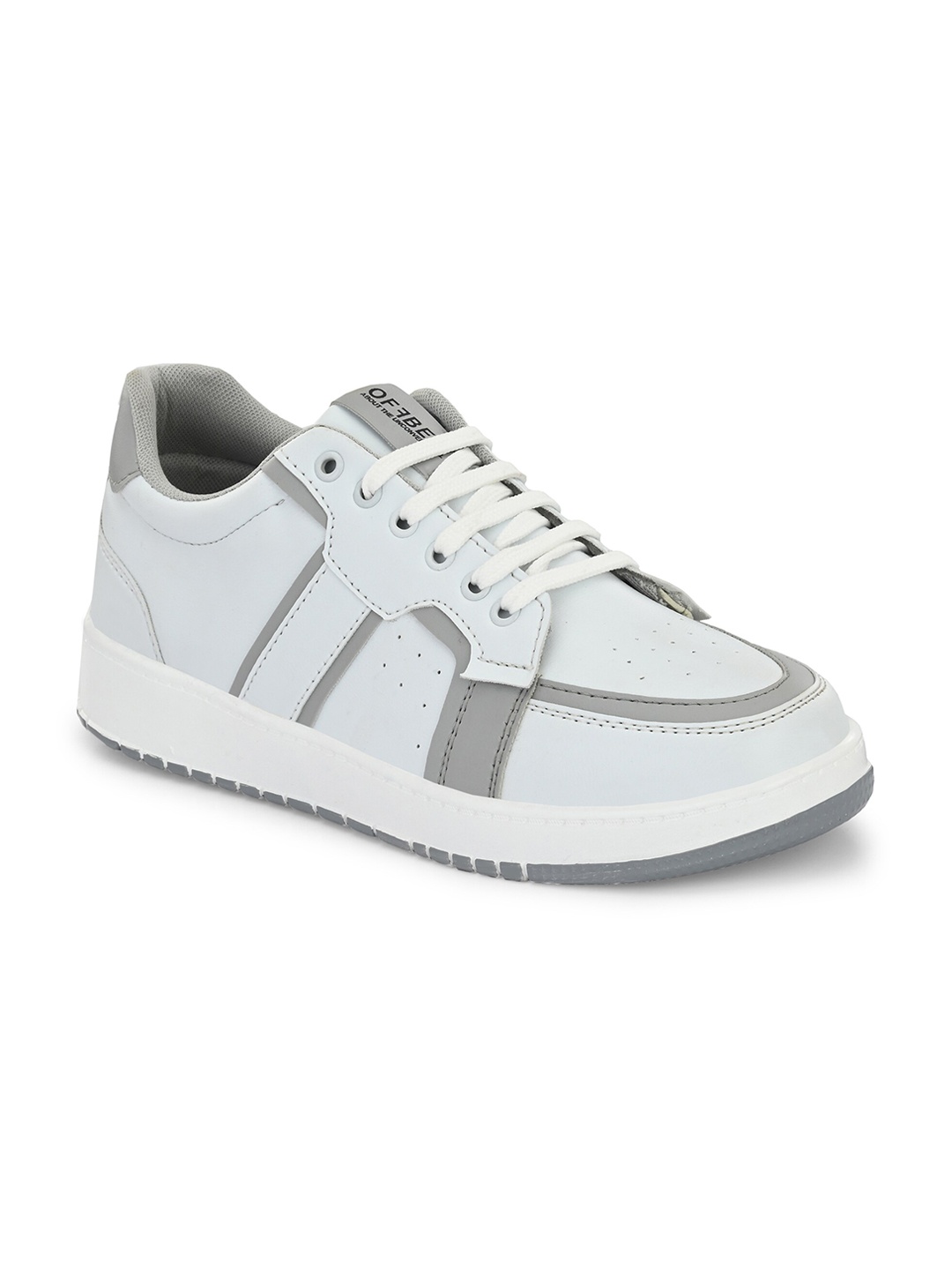 

Mast & Harbour Men White & Grey Colourblocked Comfort Insole Basics Sneakers