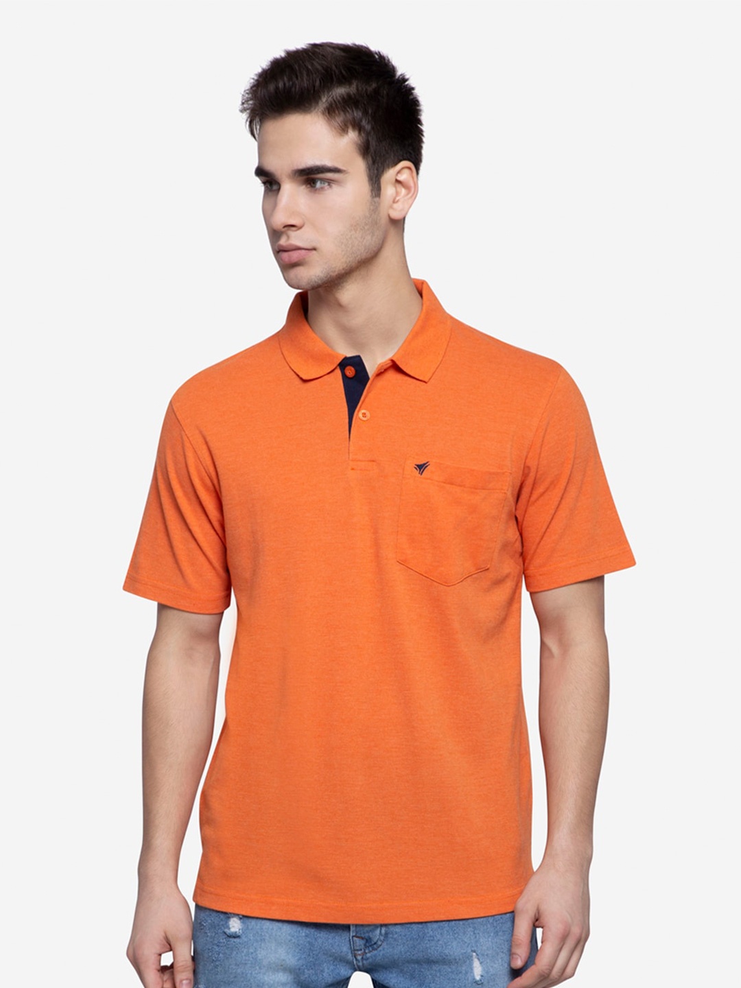 

NEVA Polo Collar Cotton Regular Fit Casual T-Shirt, Orange