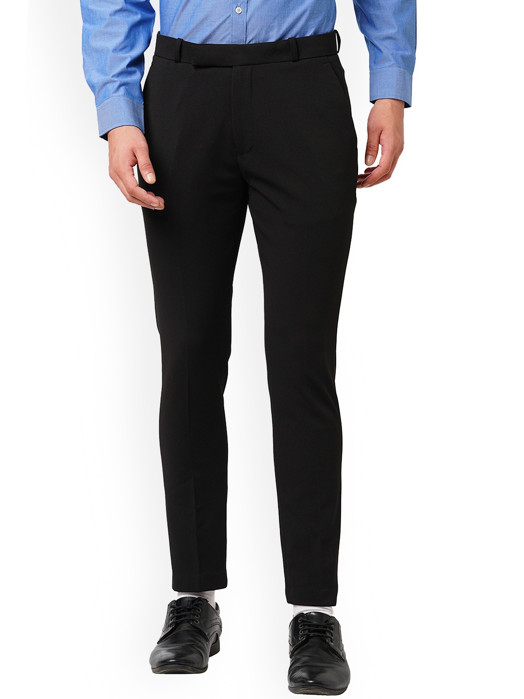 

Solemio Men Slim Fit Comfort Formal Trousers, Black