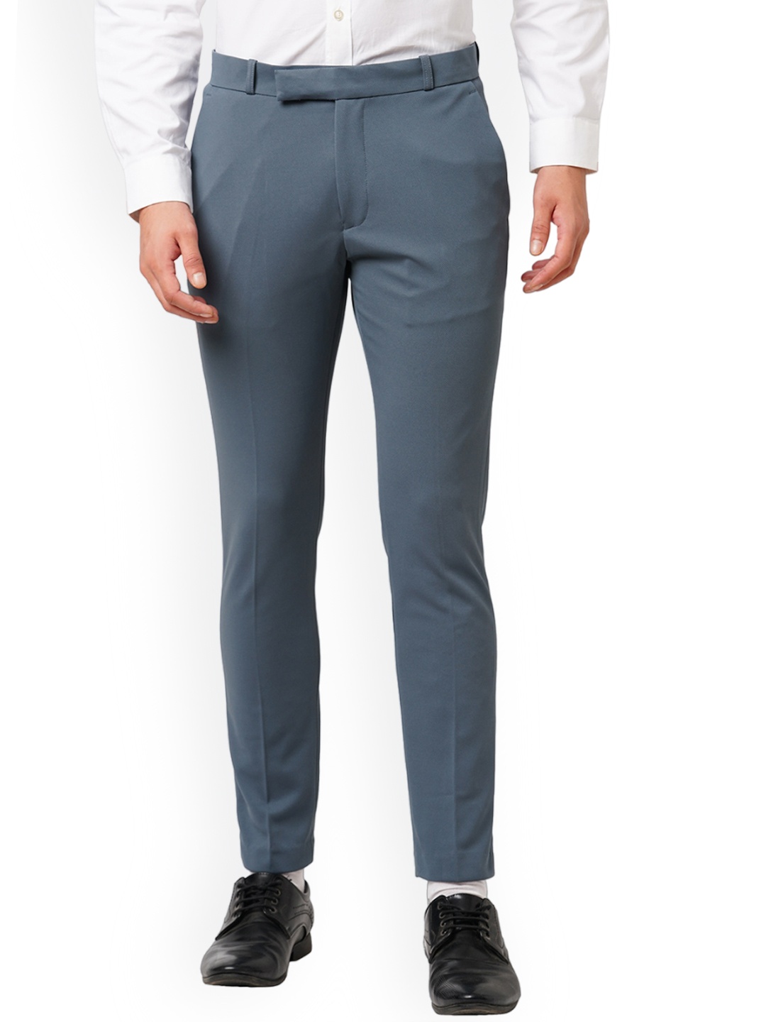 

Solemio Men Slim Fit Comfort Formal Trousers, Grey