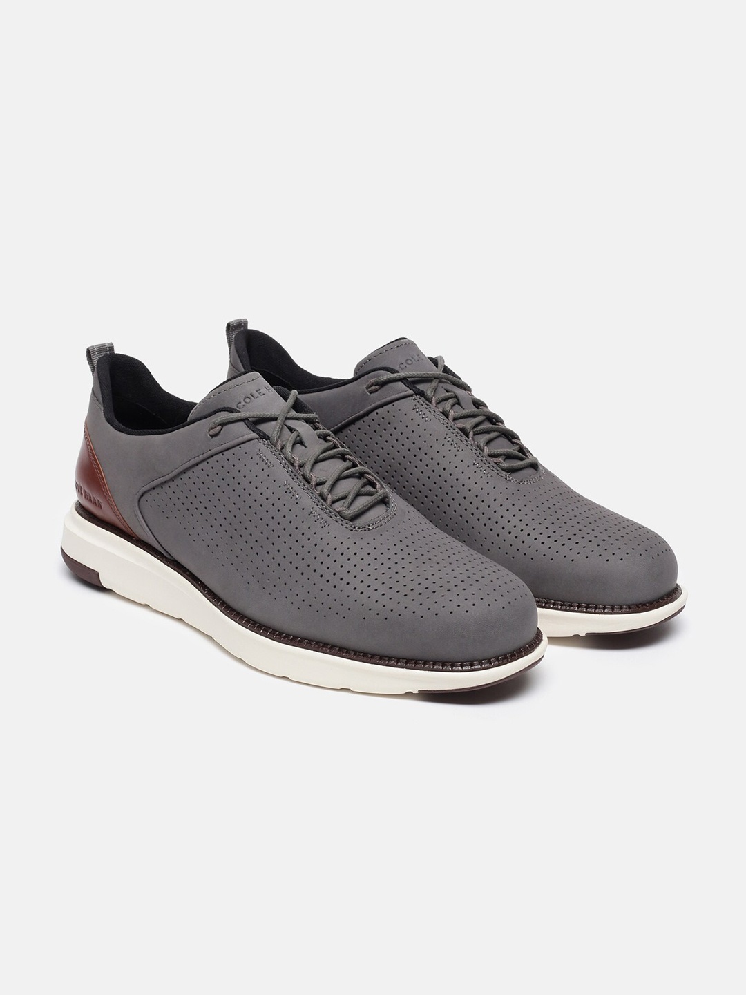 

Cole Haan Men Perforated Leather Sneakers, Grey