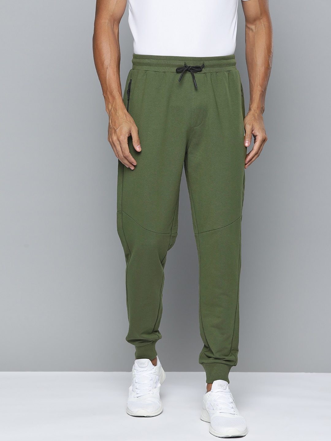 

HRX by Hrithik Roshan Men Solid Terry Casual Joggers, Olive