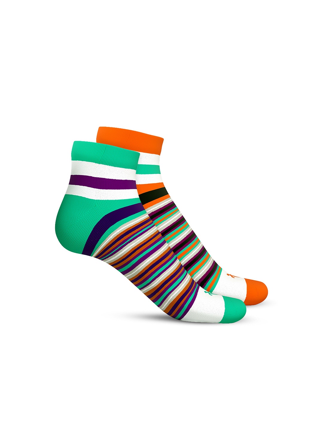 

TalkingSox Unisex Pack Of 2 Striped Ankle-Length Socks, Green