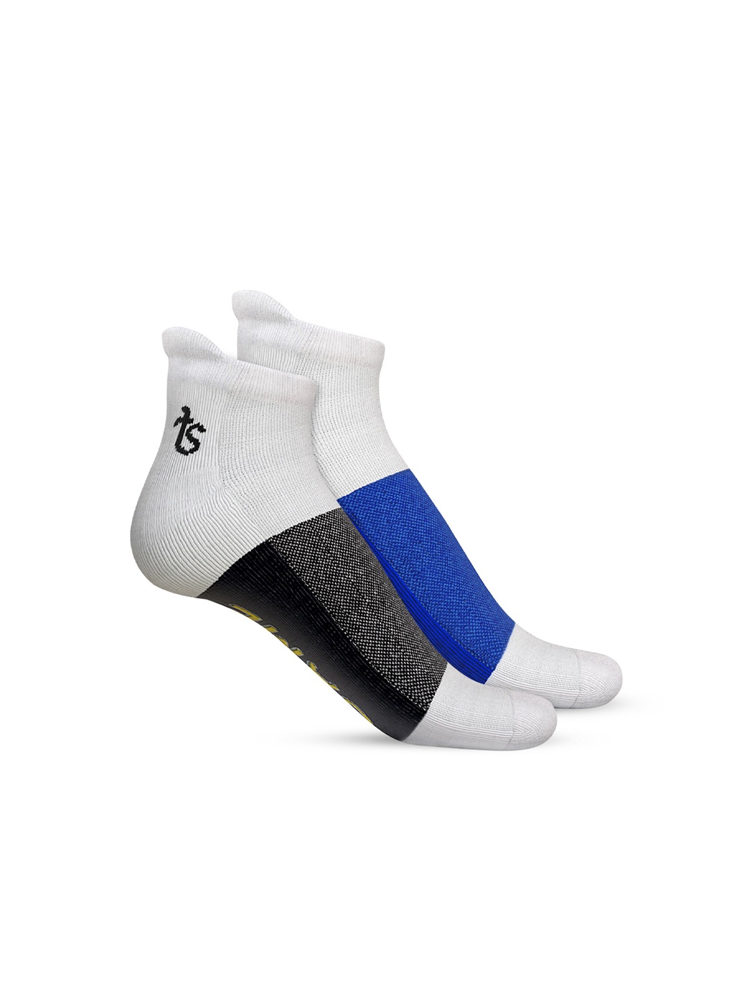 

TalkingSox Unisex Pack Of 2 Colourblocked Ankle-Length Socks, Black