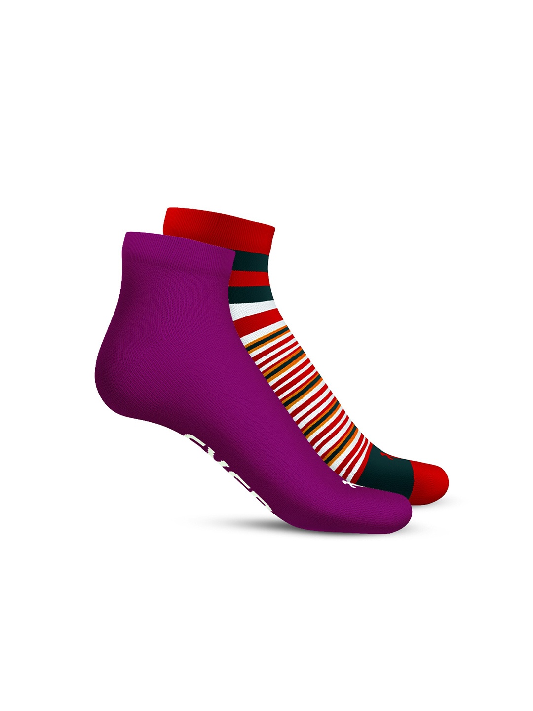 

TalkingSox Unisex Pack Of 2 Striped Ankle-Length Socks, Magenta