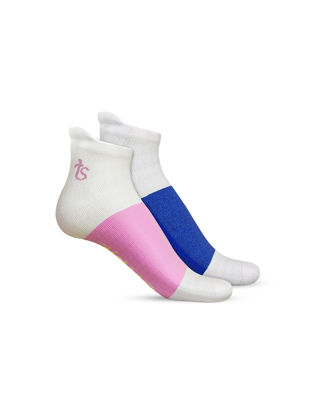 

TalkingSox Pack Of 2 Patterned Moisture Wicking Ankle Length Socks, Pink