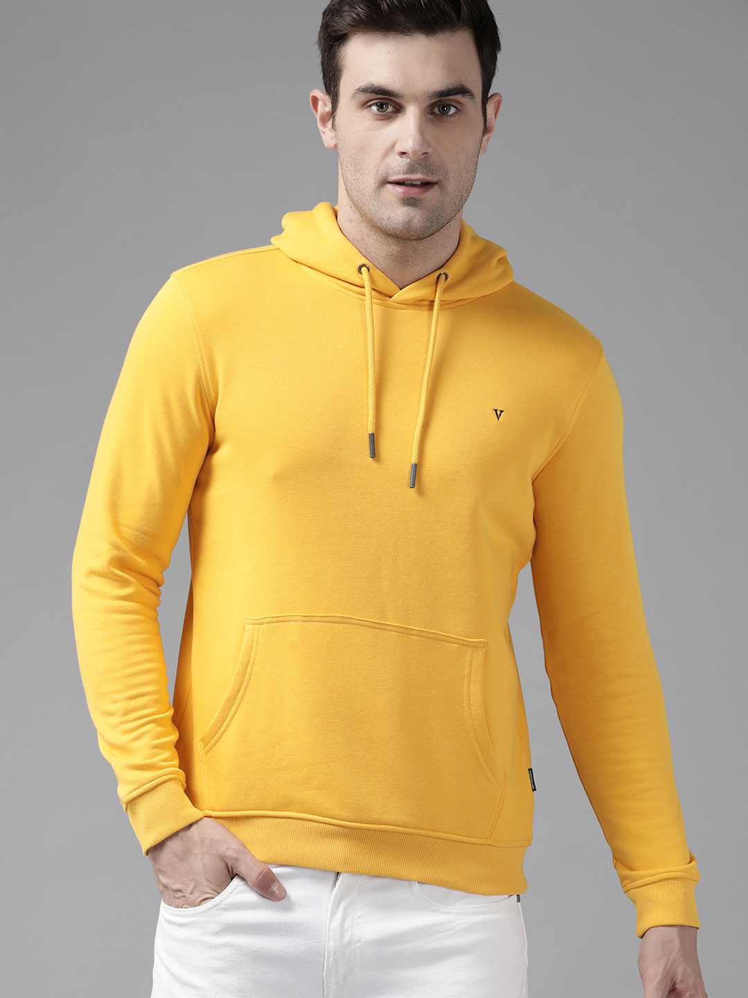 

Van Heusen Men Hooded Sweatshirt, Yellow