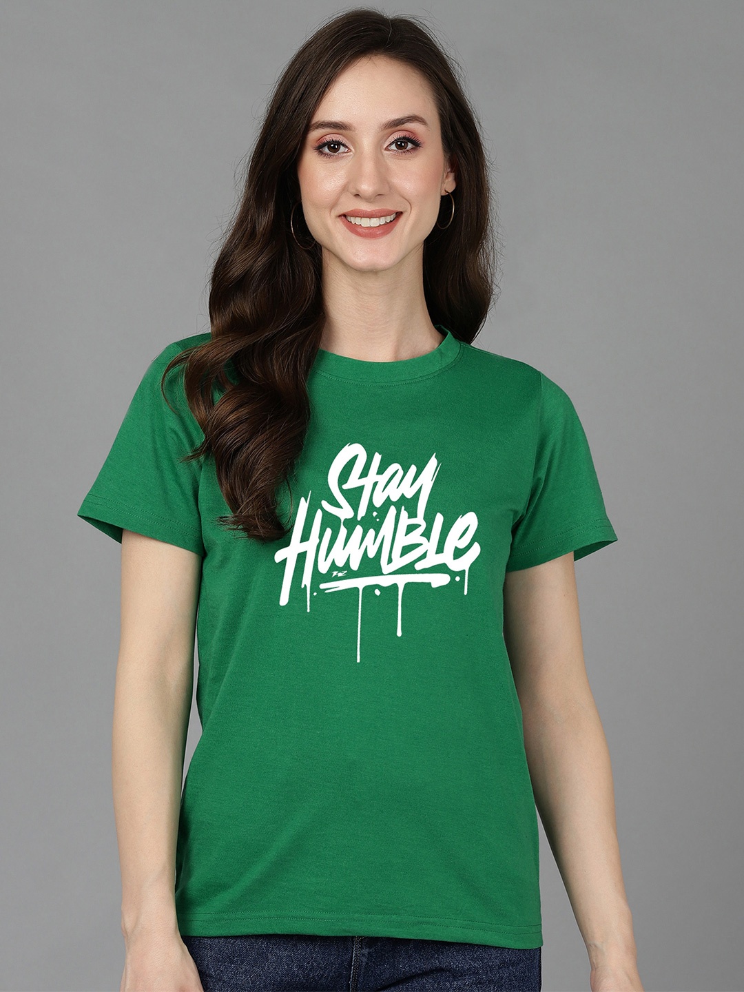 

Adyavastram Typography Printed Regular Fit Cotton T-shirt, Green