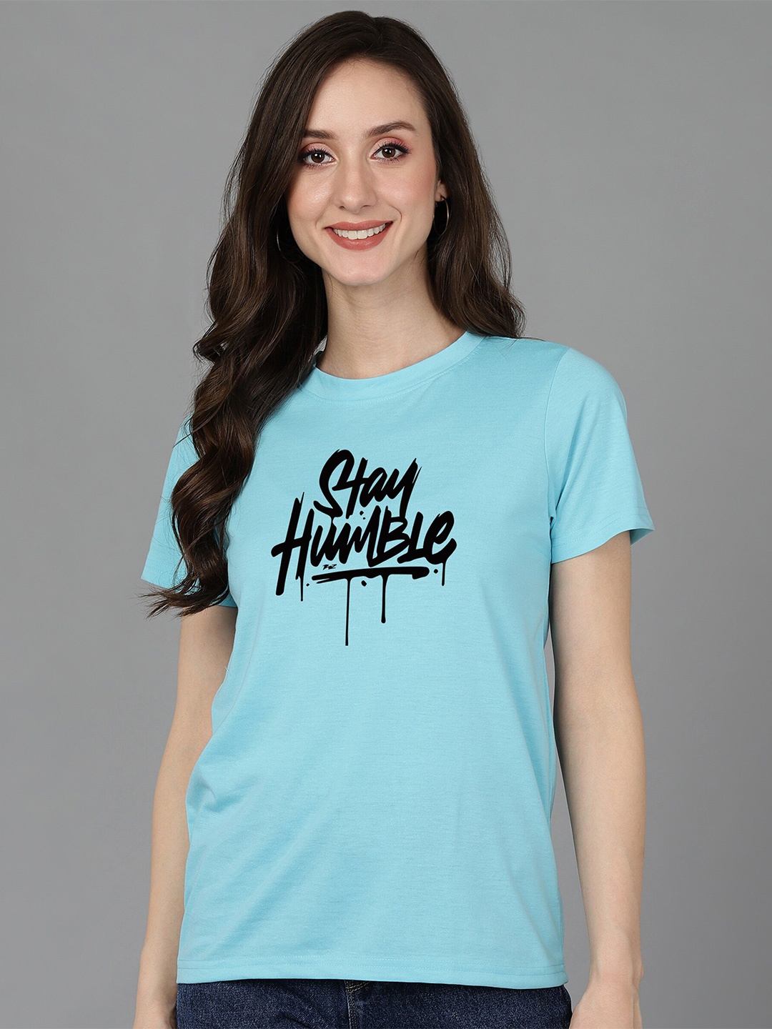 

Adyavastram Typography Printed Regular Fit Cotton T-shirt, Blue