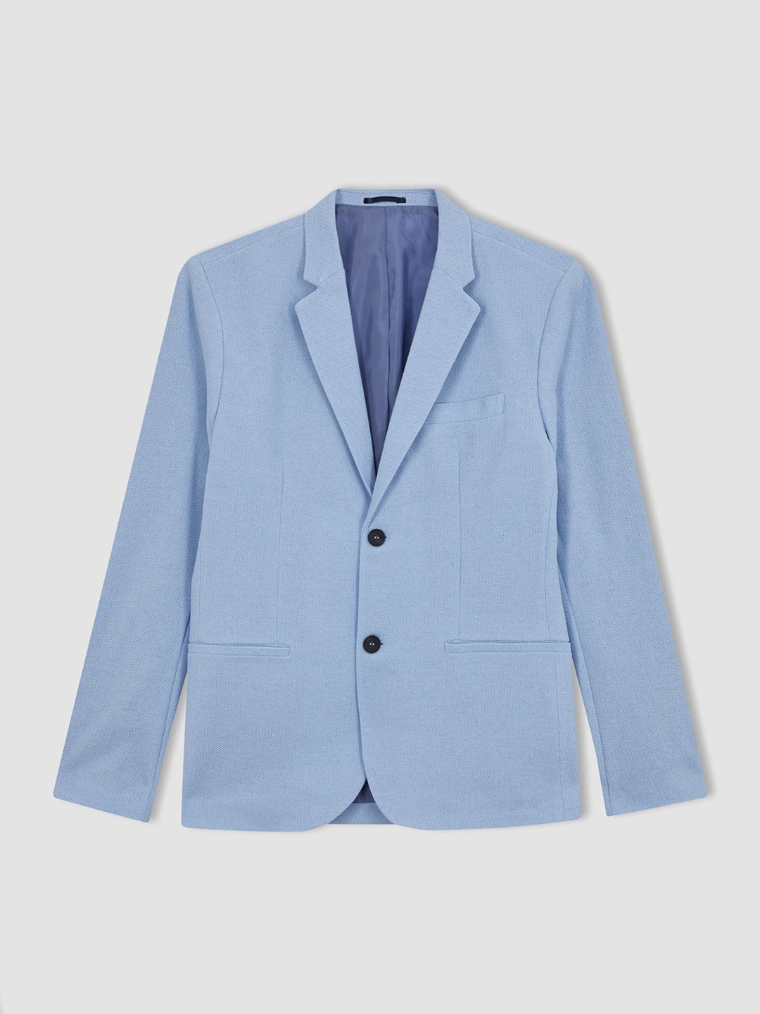

DeFacto Self Design Single-Breasted Casual Blazer, Blue