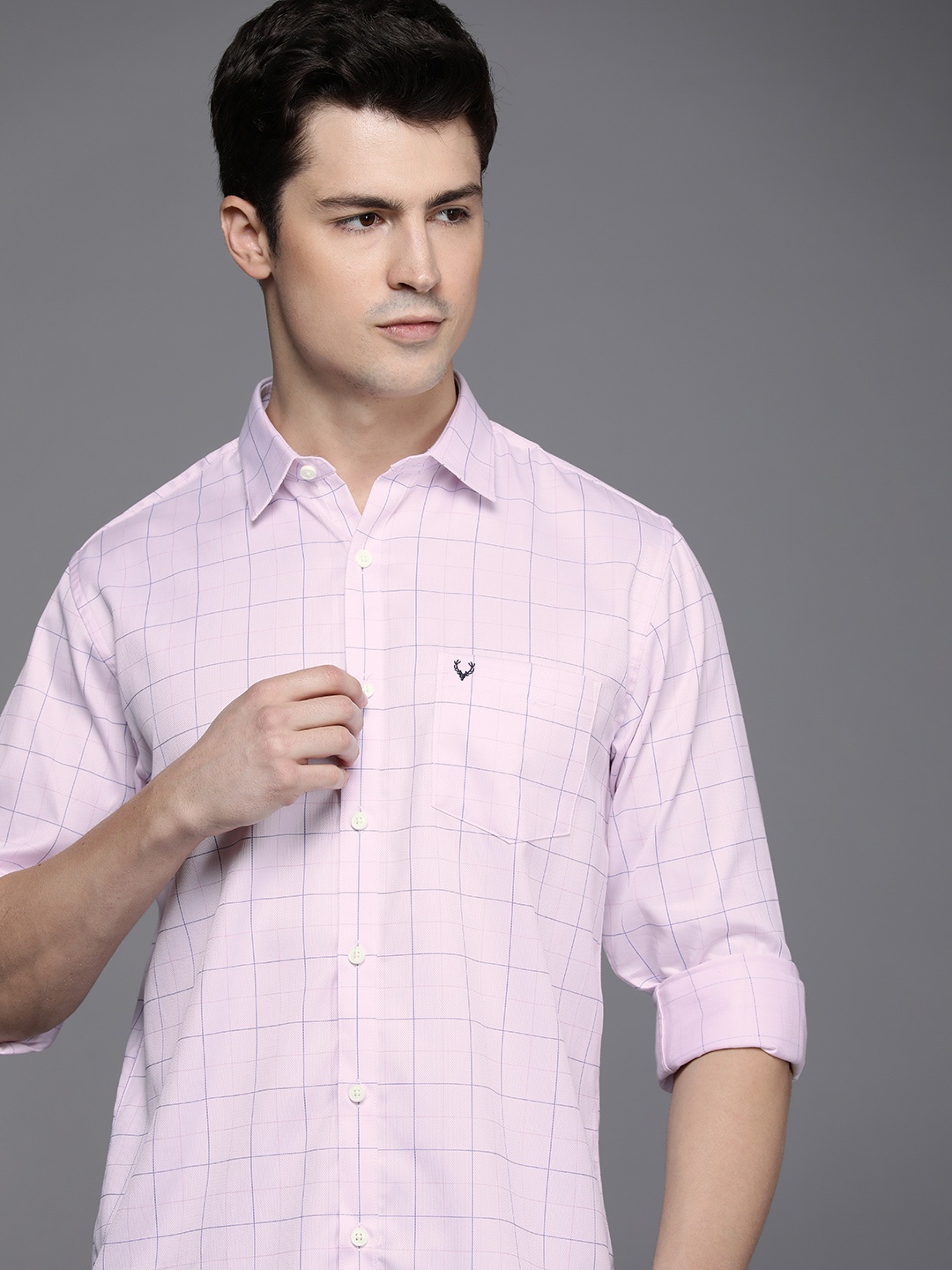 

Allen Solly Pure Cotton Classic Fit Checked Casual Shirt, Pink