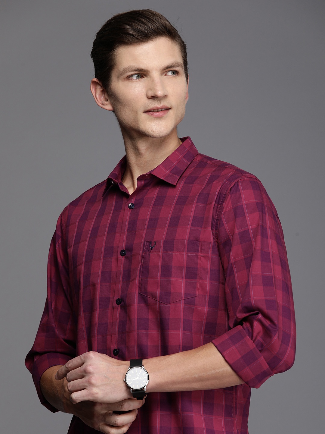 

Allen Solly Sport Fit Buffalo Checked Pure Cotton Casual Shirt, Maroon