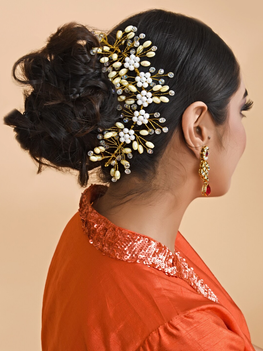 

Proplady Women Floral Embellished Tiara, Gold