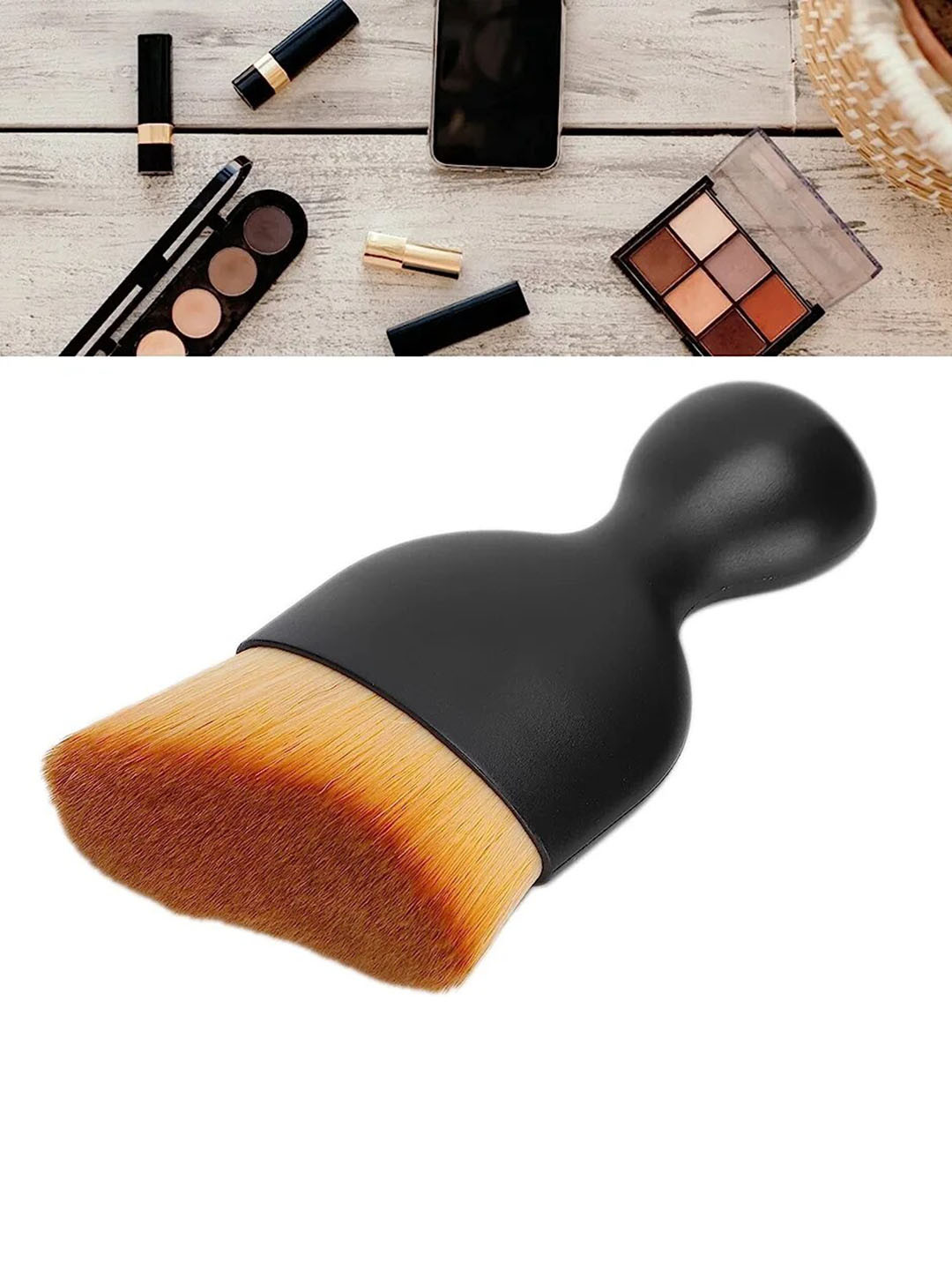 

FEELHIGH Professional Foundation Tailoring Curved Face Brush, Black