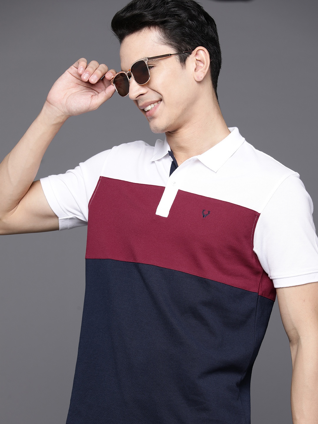 

Allen Solly Colourblocked Polo Collar T-shirt, White