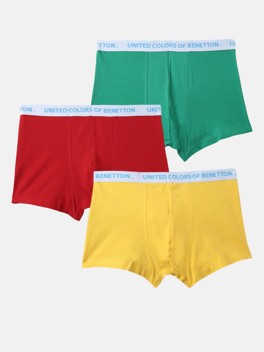 

United Colors of Benetton Boys Pack Of 3 Low Rise Trunks 23P3096UCB02I902XS, Yellow