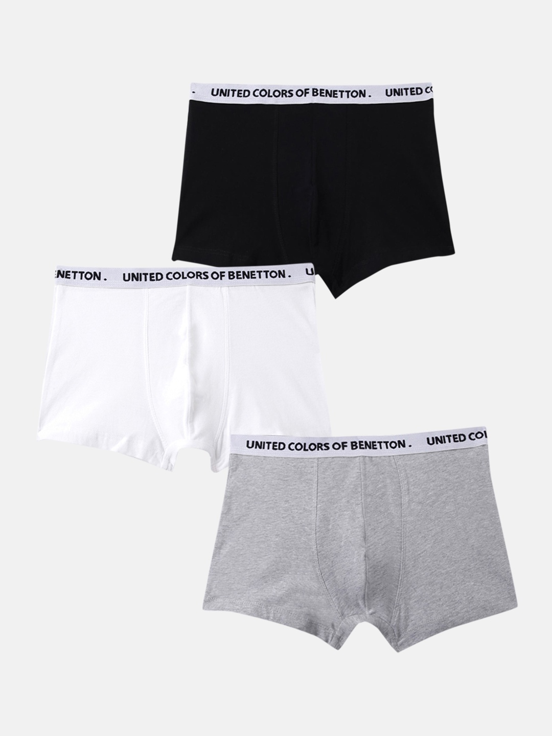 

United Colors of Benetton Boys Pack Of 3 Low-Rise Trunks 23P3096UCB02I901XS, Grey