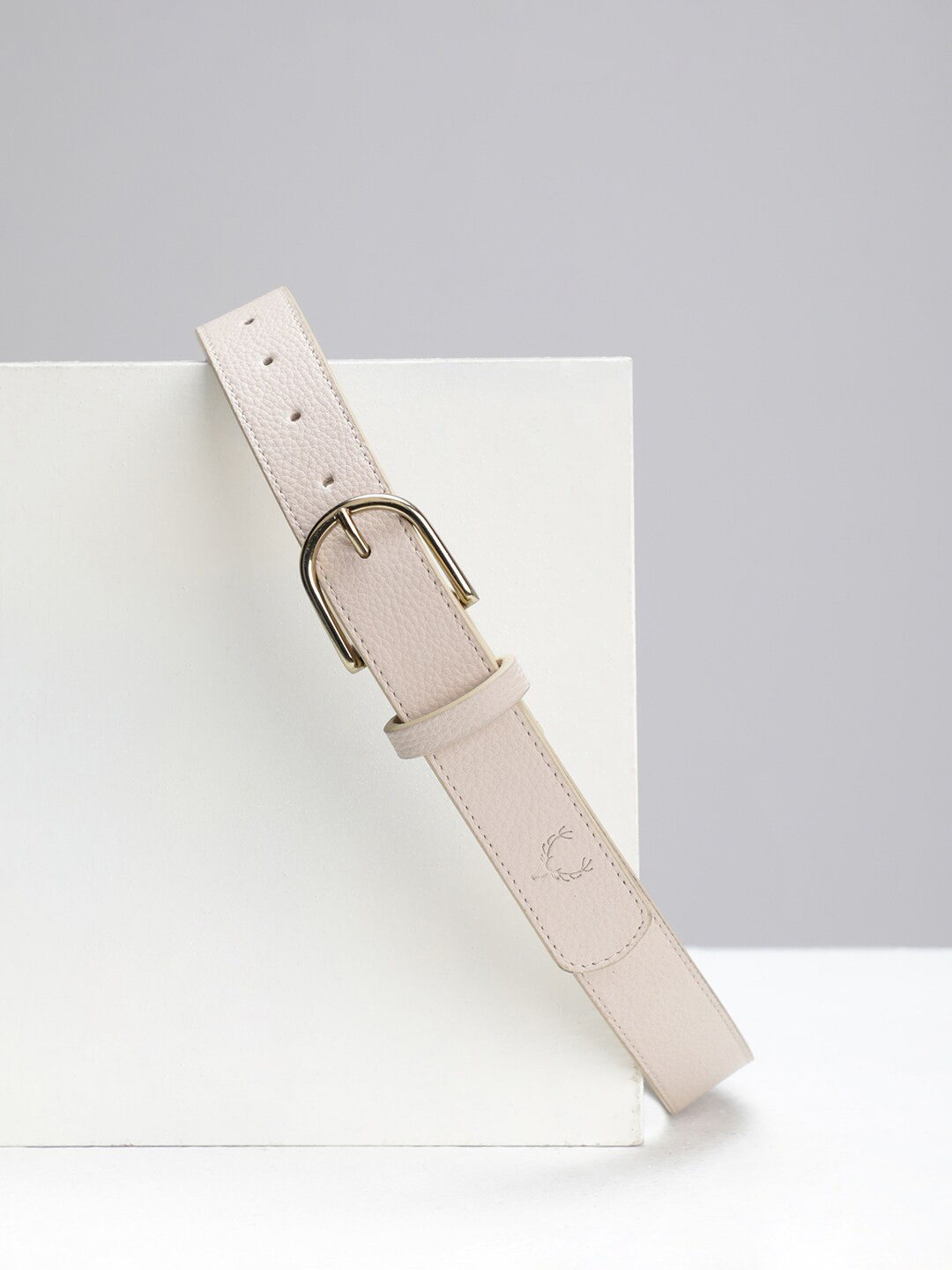 

Allen Solly Women Textured Slim Leather Belt, White