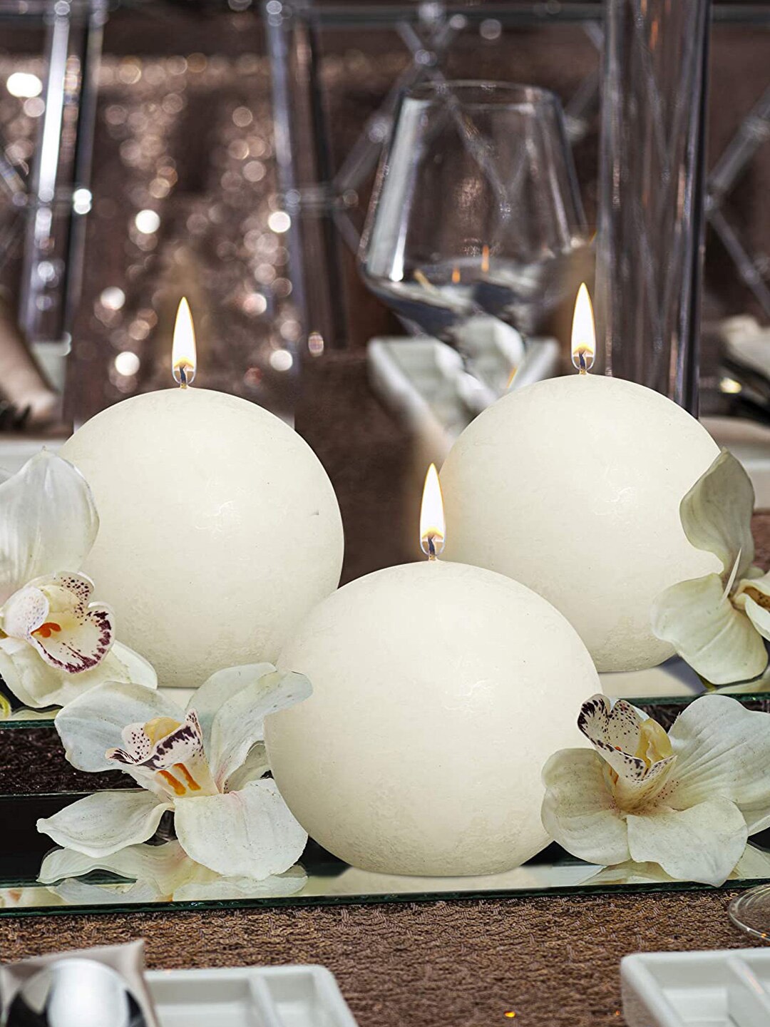 

Aromatic Fables Off-White 3 Pieces Jasmine Scented Round Wax Candles