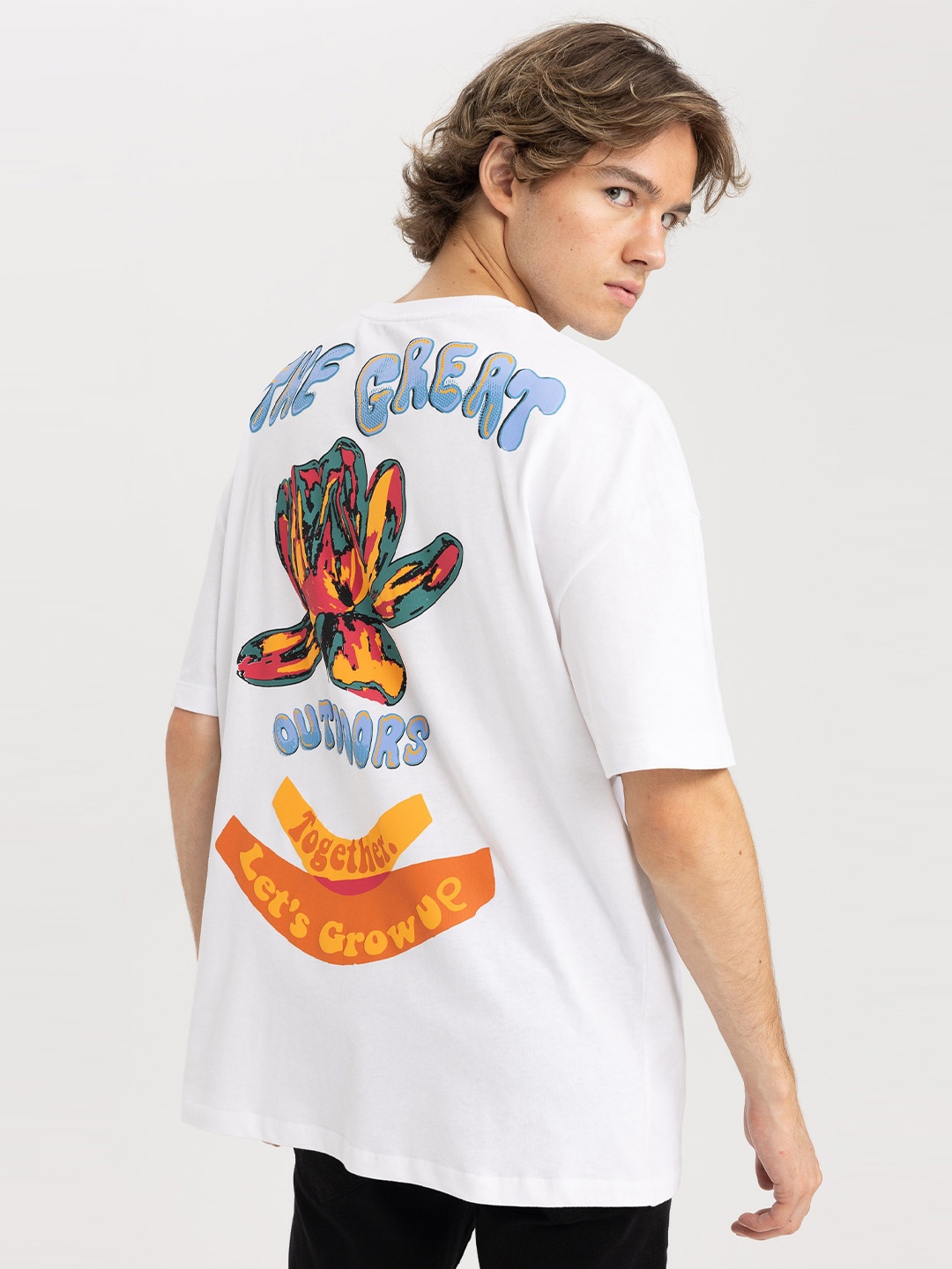 

DeFacto Graphic Printed Pure Cotton Casual T-shirt, White