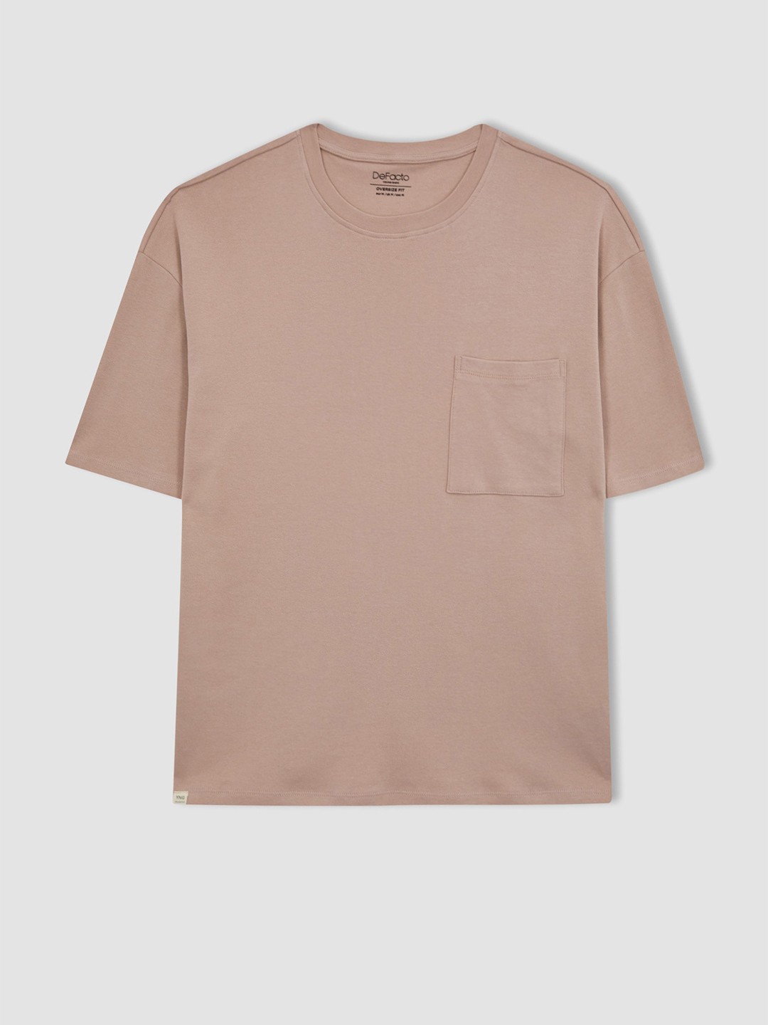 

DeFacto Round Neck Drop Shoulder Sleeves T-Shirt, Brown