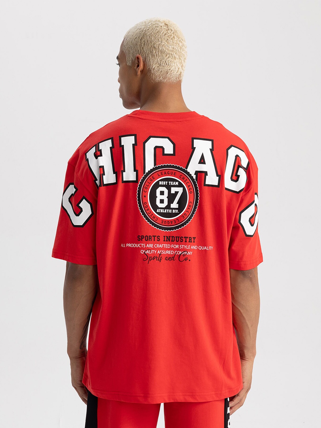 

DeFacto Typography Printed Pure Cotton T-shirt, Red