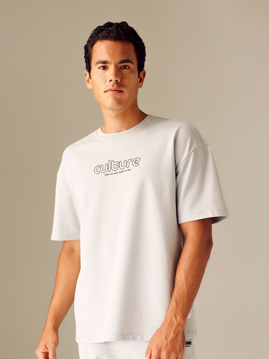 

DeFacto Typography Printed Cotton T-shirt, Beige