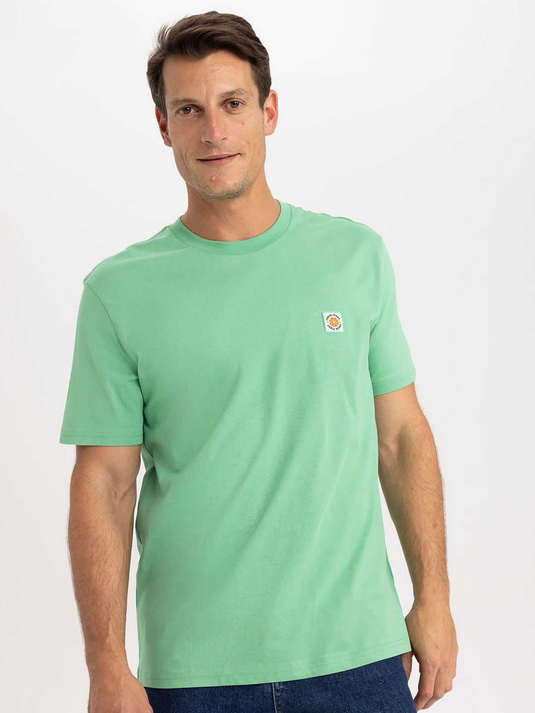 

DeFacto Round Neck Cotton T-shirt, Green