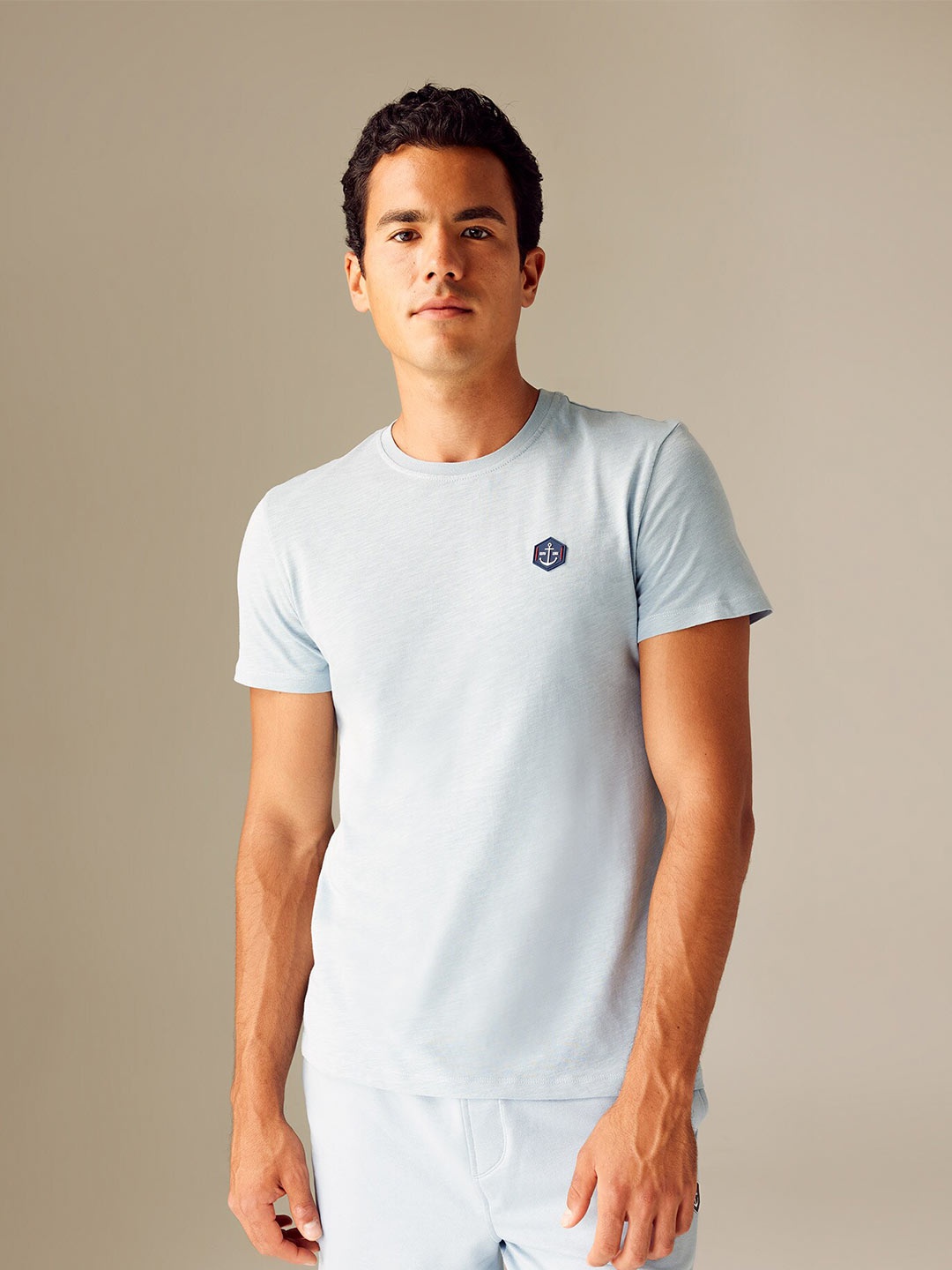 

DeFacto Round Neck Cotton T-shirt, Blue