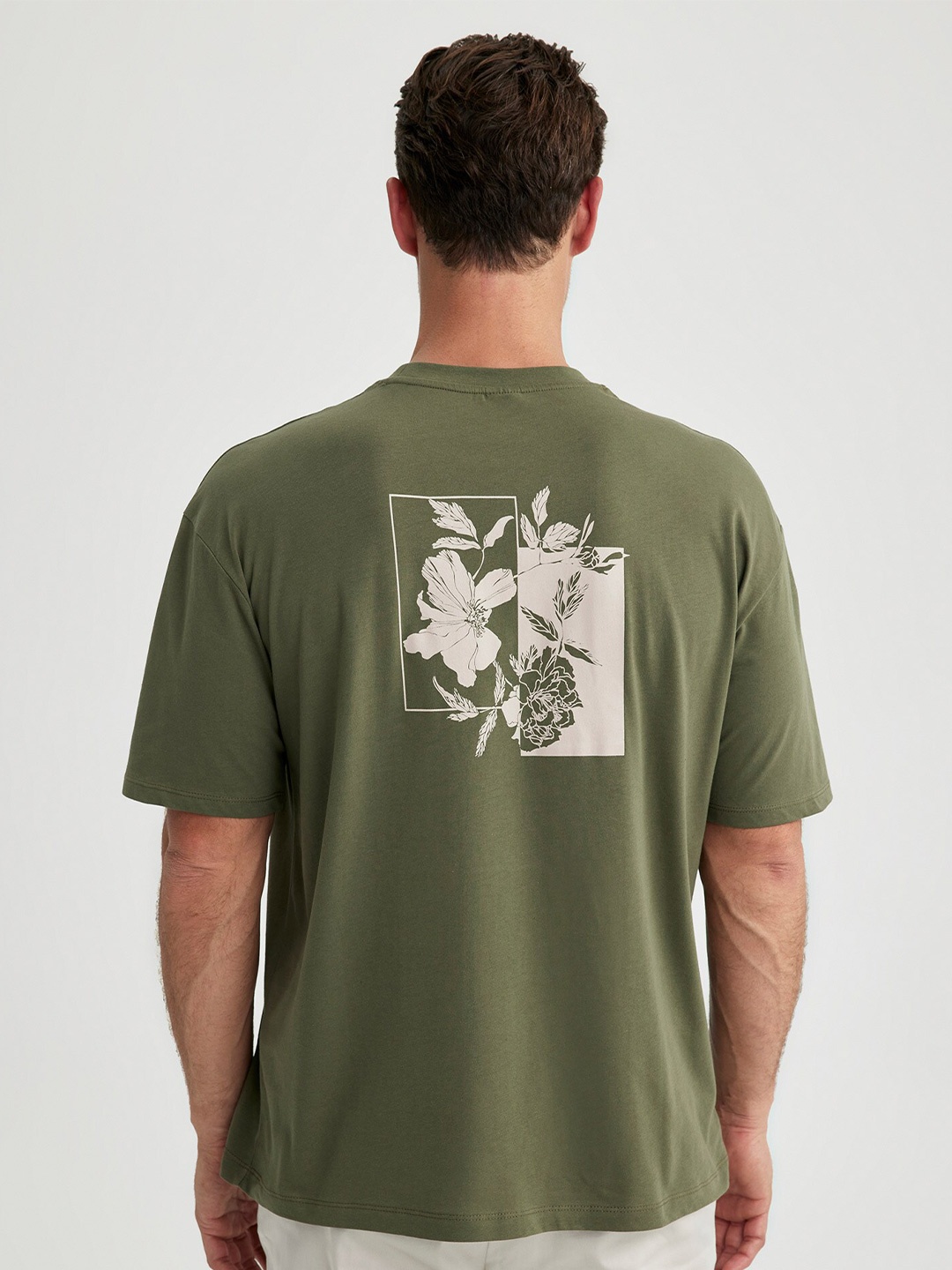 

DeFacto Graphic Printed Cotton T-shirt, Green