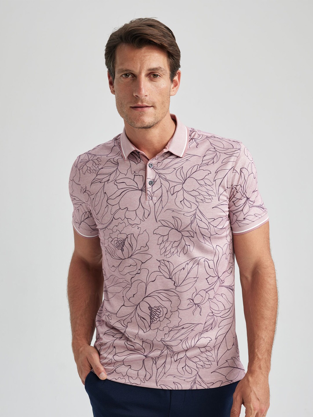 

DeFacto Floral Printed T-shirt, Mauve