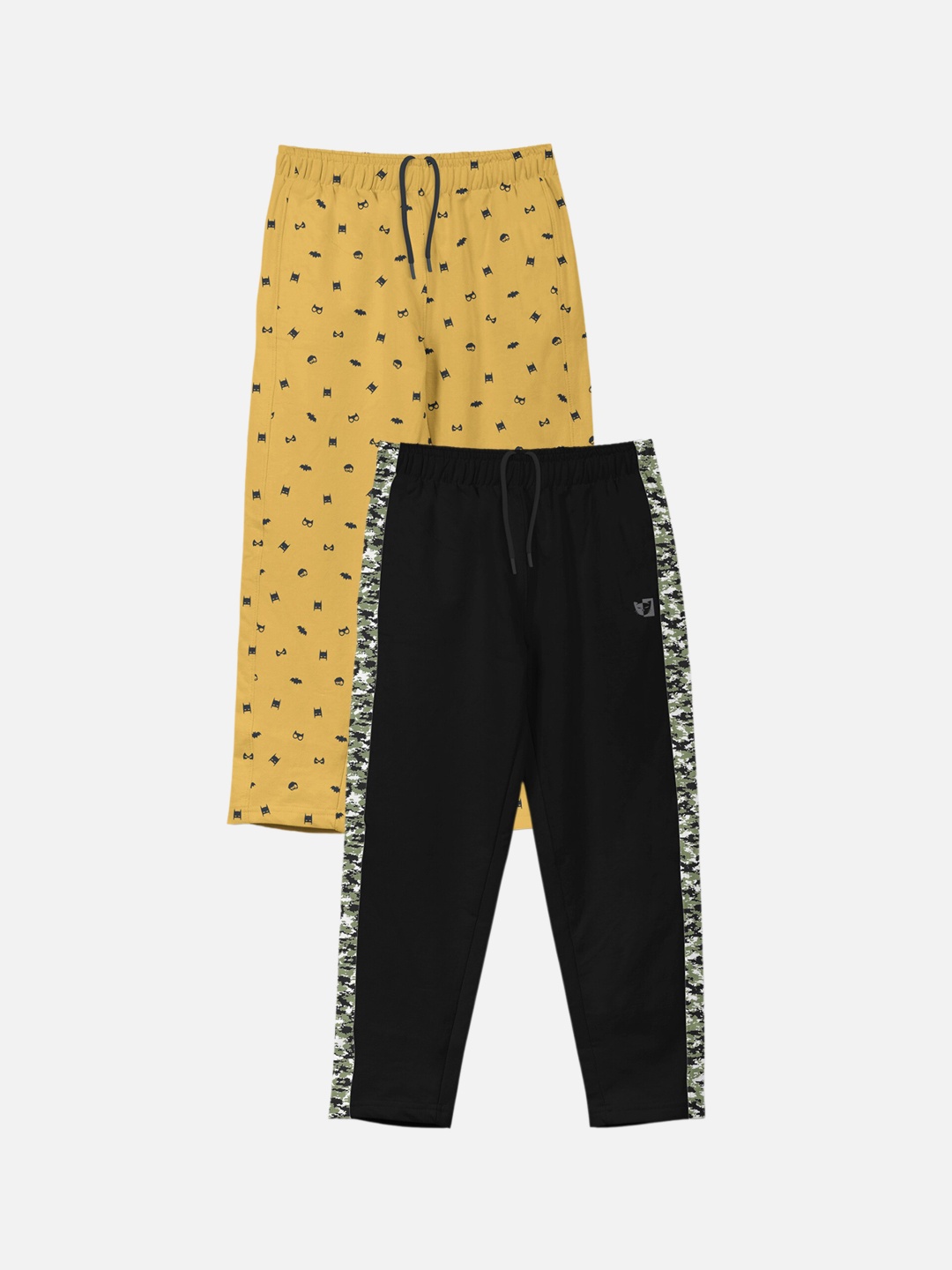 

HELLCAT Boys Pack Of 2 Printed Cotton Track Pants, Yellow