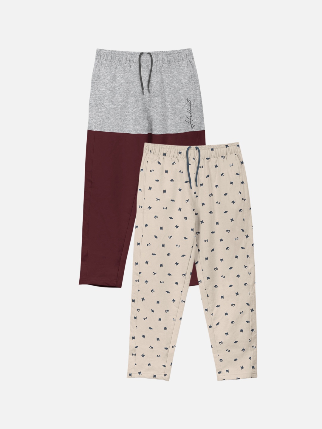 

HELLCAT Boys Pack of 2 Printed Cotton Track Pants, Beige