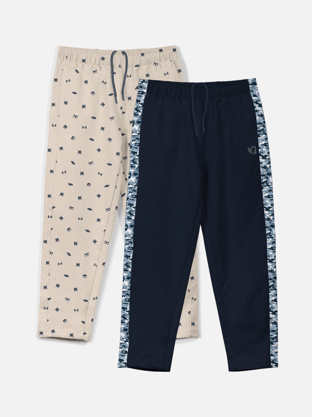 

HELLCAT Boys Pack of 2 Printed Cotton Track Pants, Navy blue