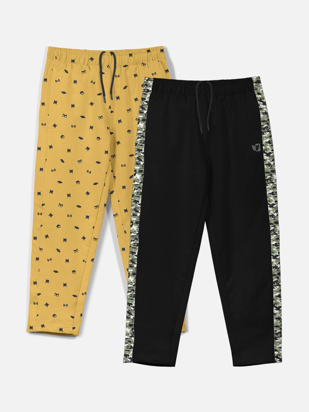 

HELLCAT Boys Pack of 2 Printed Cotton Track Pants, Yellow