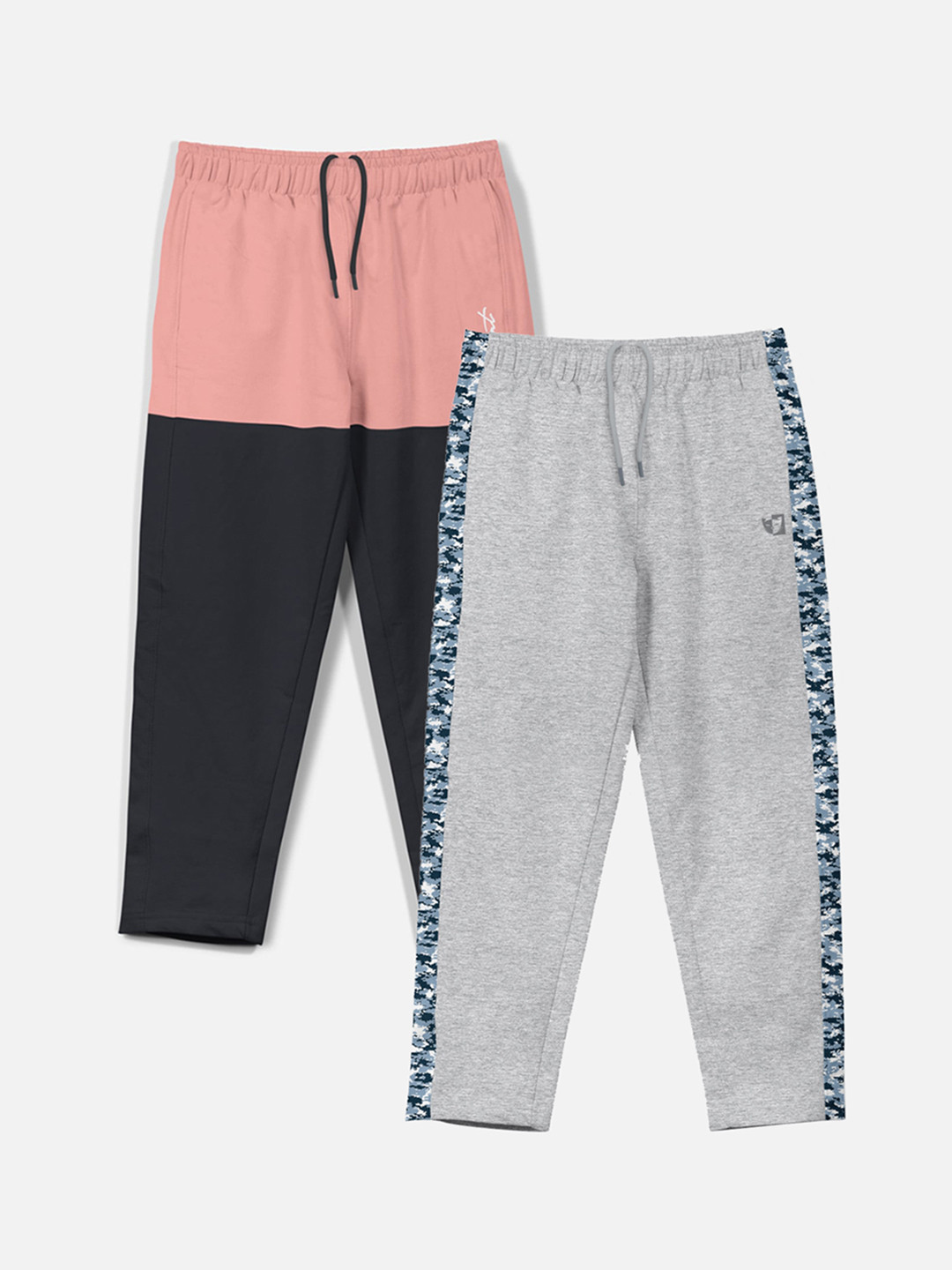 

HELLCAT Boys Pack Of 2 Cotton Track Pants, Grey melange