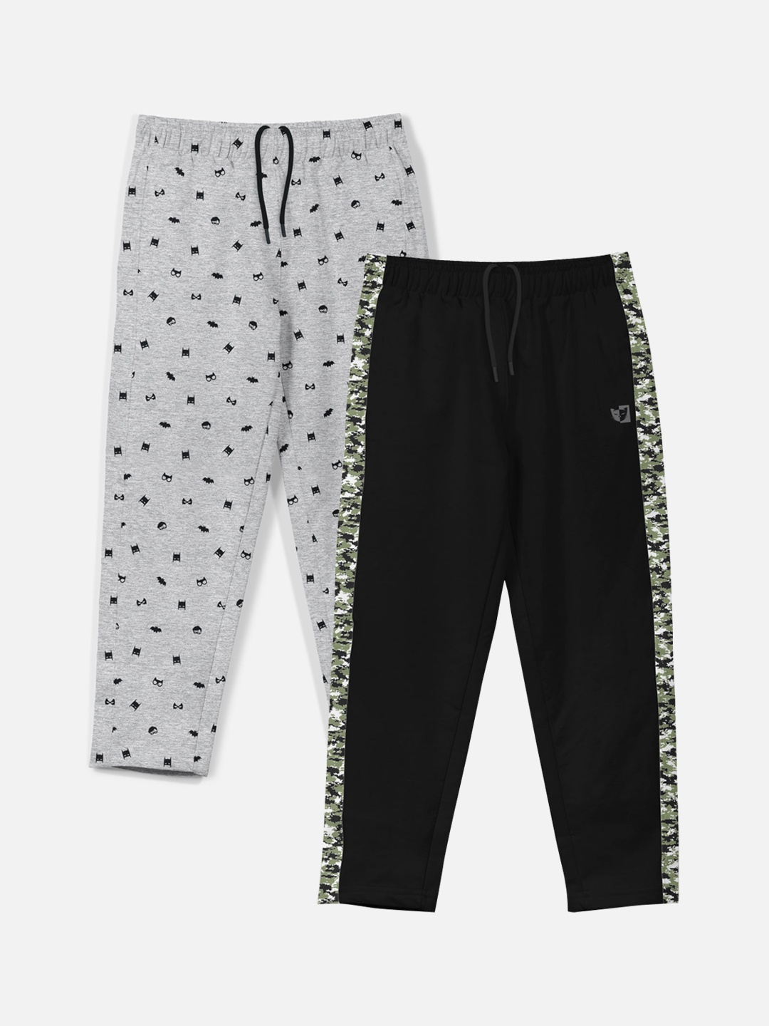 

HELLCAT Boys Pack Of 2 Mid Rise Cotton Track Pants, Black