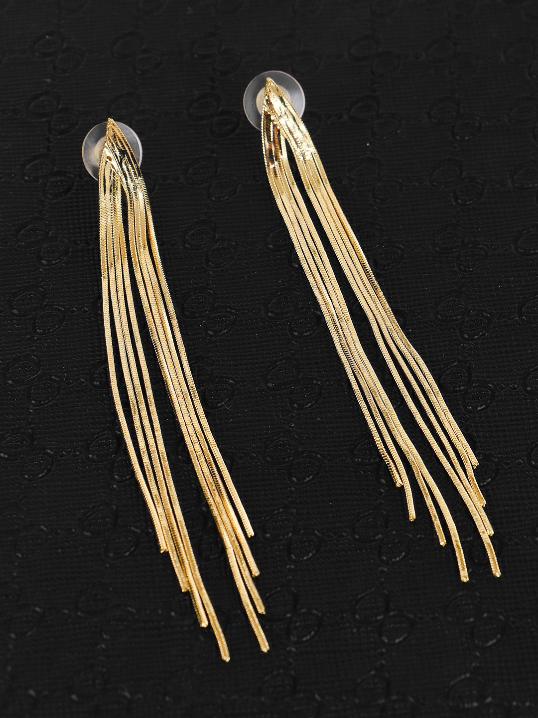 

Adwitiya Collection Gold-Plated Classic Tasselled Drop Earrings