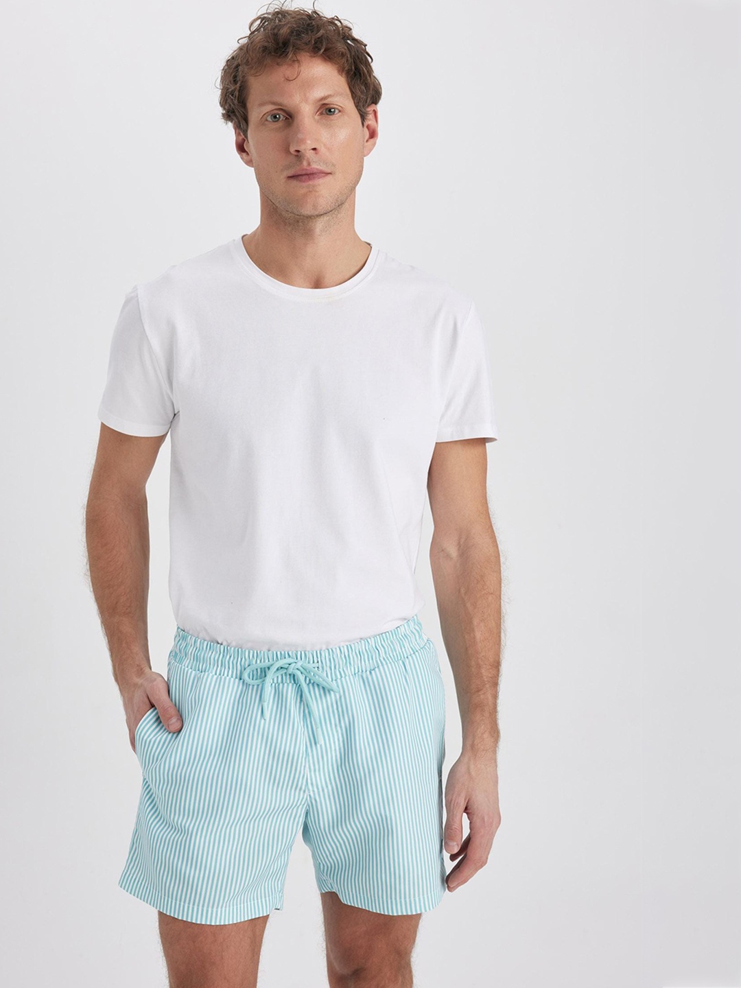 

DeFacto Men Striped Swim Shorts, Blue