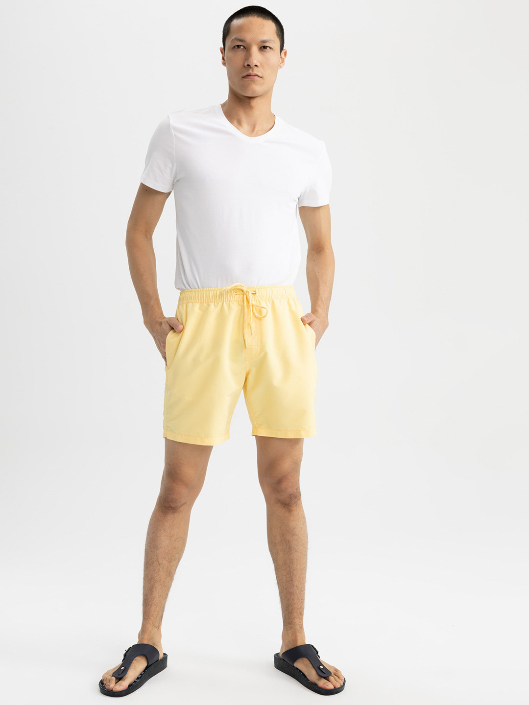 

DeFacto Men Mid-Rise Swim Shorts, Yellow