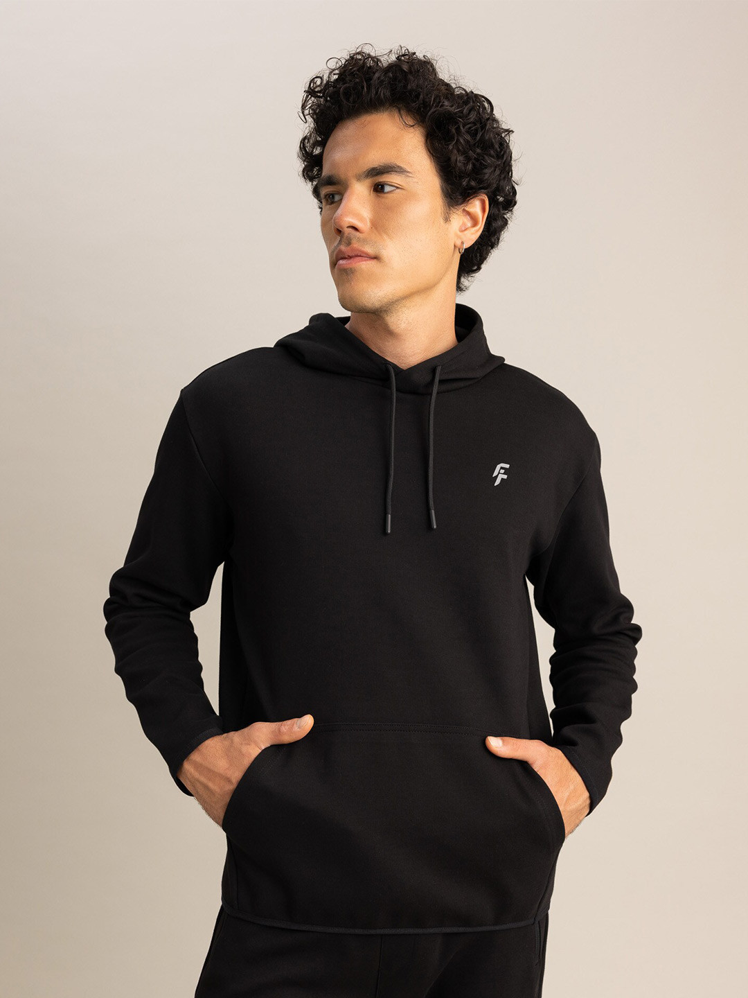 

DeFacto Full Sleeve Hooded Pullover Sweatshirt, Black