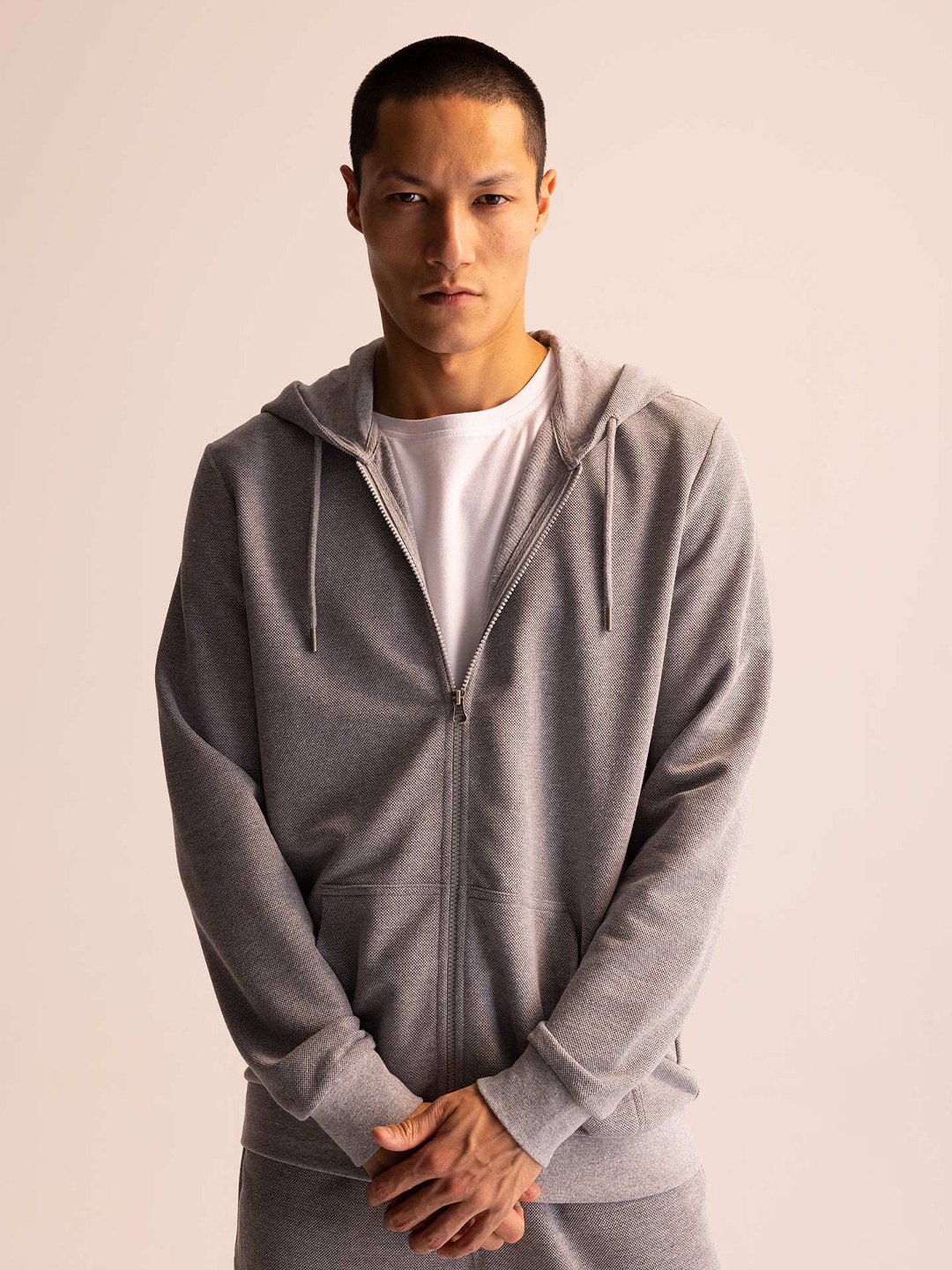 

DeFacto Front-Open Hood Sweaters, Grey