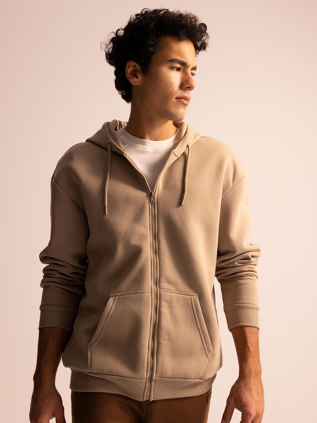 

DeFacto Hooded Long Sleeves Sweatshirt, Beige