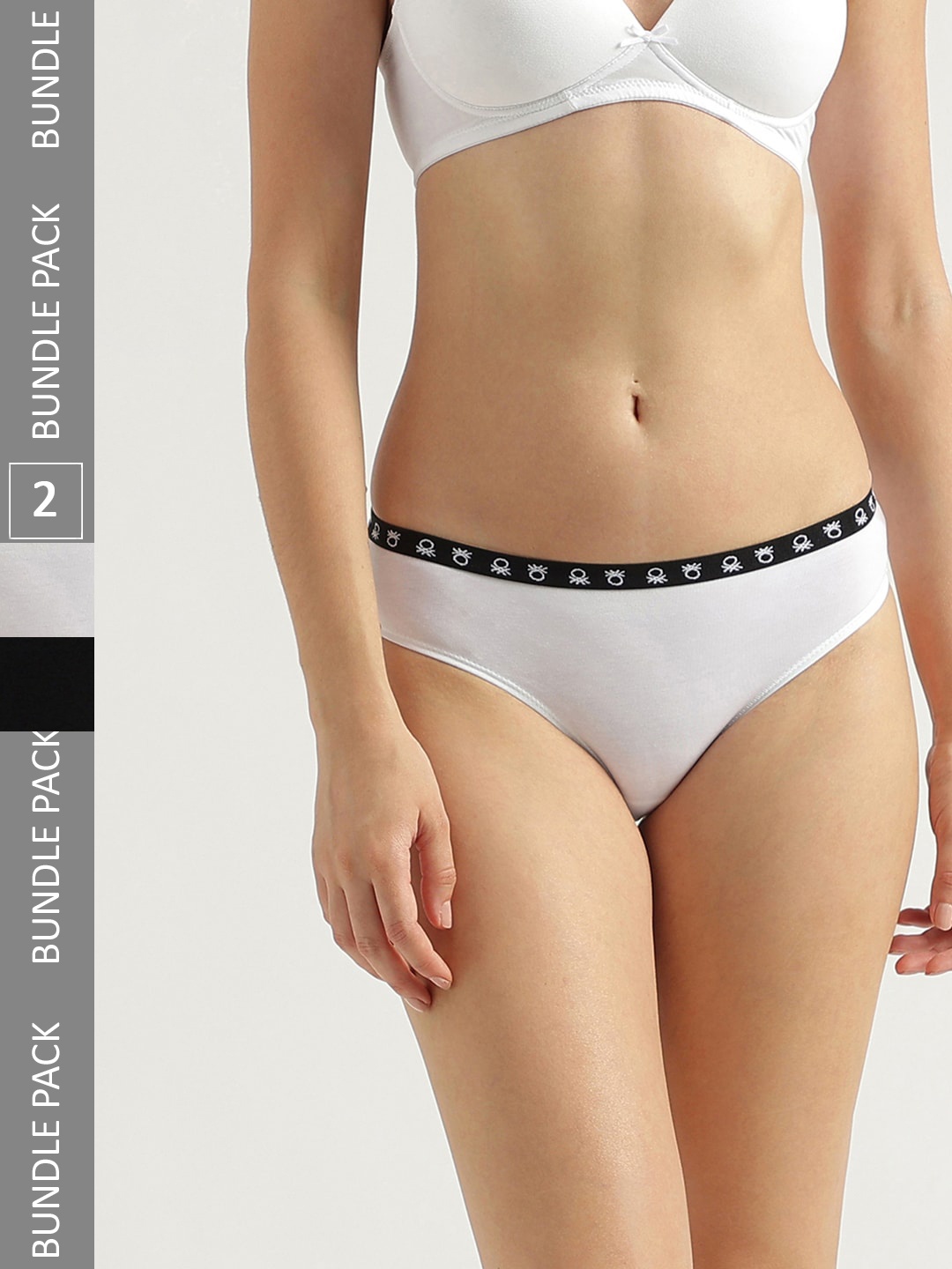 

United Colors of Benetton Women Pack Of 2 Basic Briefs, White