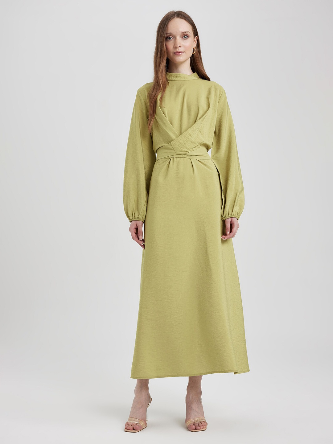 

DeFacto Cuffed Sleeves Maxi Dress, Green