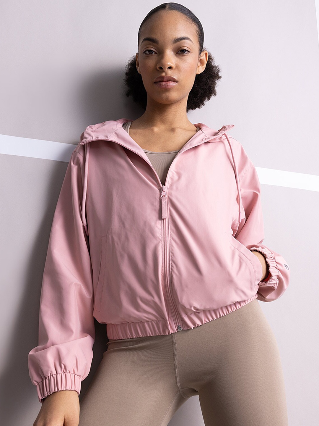 

DeFacto Crop Sporty Hooded Jacket, Pink