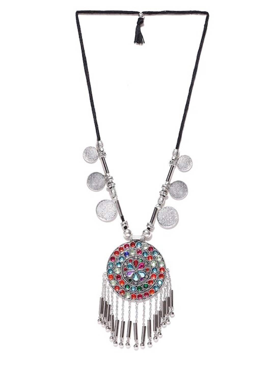 

Infuzze Sikha Oxidised Necklace, Silver