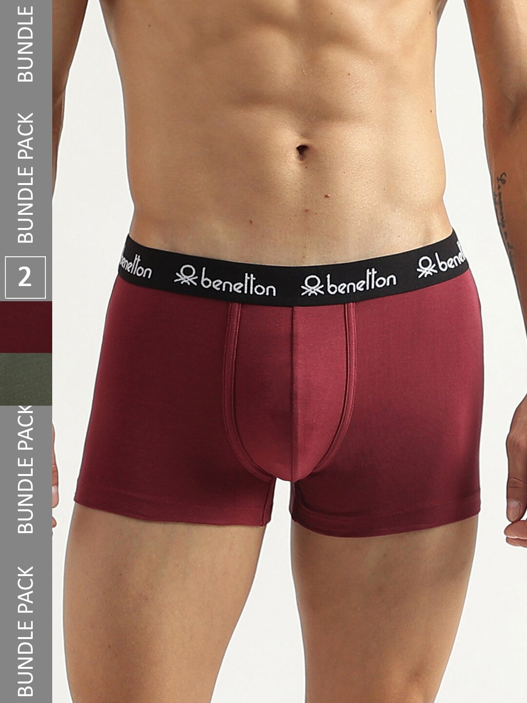 

United Colors of Benetton Pack Of 2 Low-Rise Trunks 23P3MENUC142I902S, Maroon